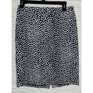 J CREW Navy & White Textured Pencil Skirt 100% Cotton, Size 4